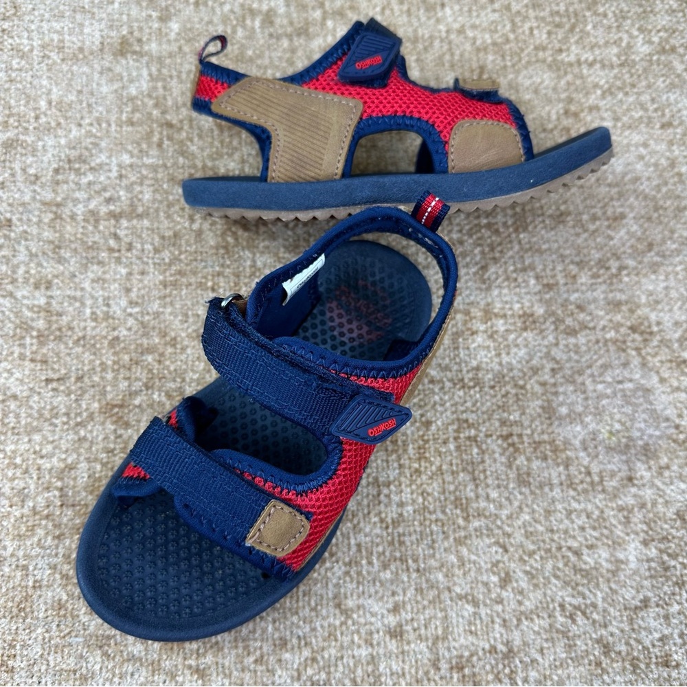 OshKosh B’gosh Tetris Blue/Red/Tan Sport Sandals Unisex Size 10